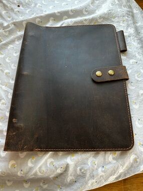 Leather Journal Cover Folio - Dark Brown